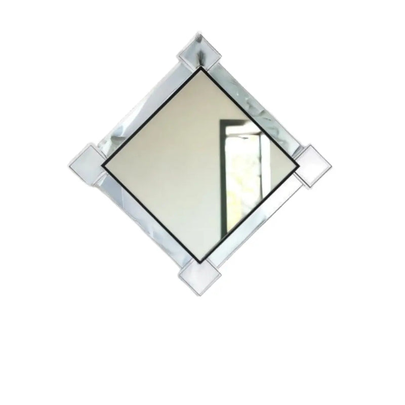 45" Gray And Black Abstract Metal Framed Accent Mirror Homeroots Bed & Bath