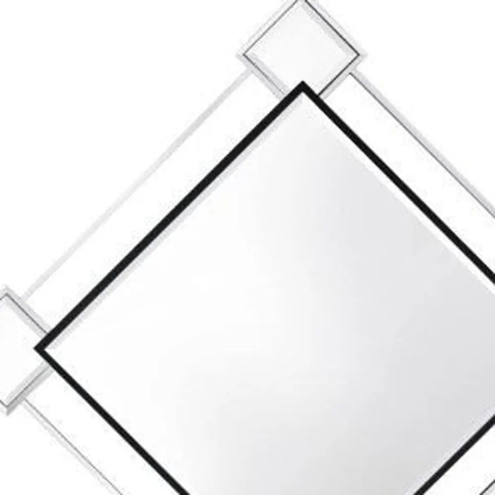 45" Gray And Black Abstract Metal Framed Accent Mirror Homeroots Bed & Bath