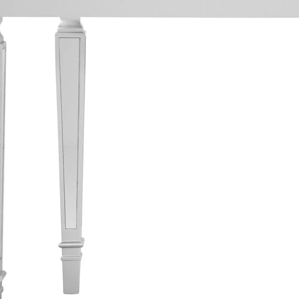45" Silver Mirrored Glass Free Form Console Table Homeroots Living Room