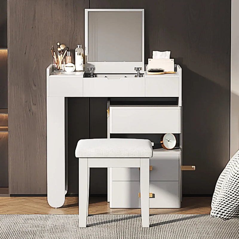 45" White Five Drawer Vanity Table - GreatEagleInc