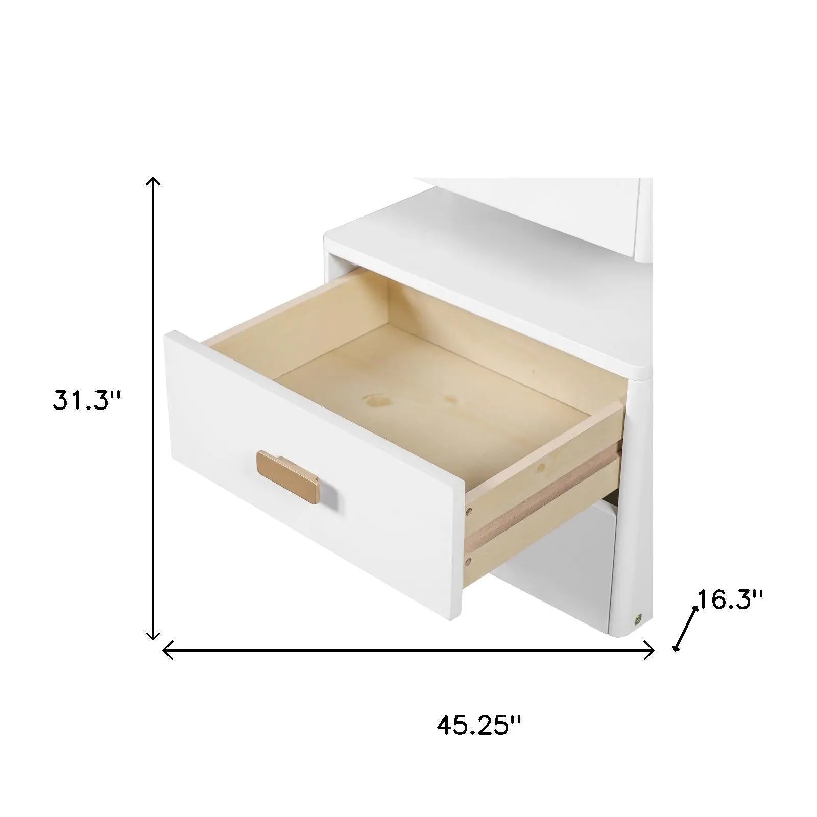 45" White Five Drawer Vanity Table - GreatEagleInc