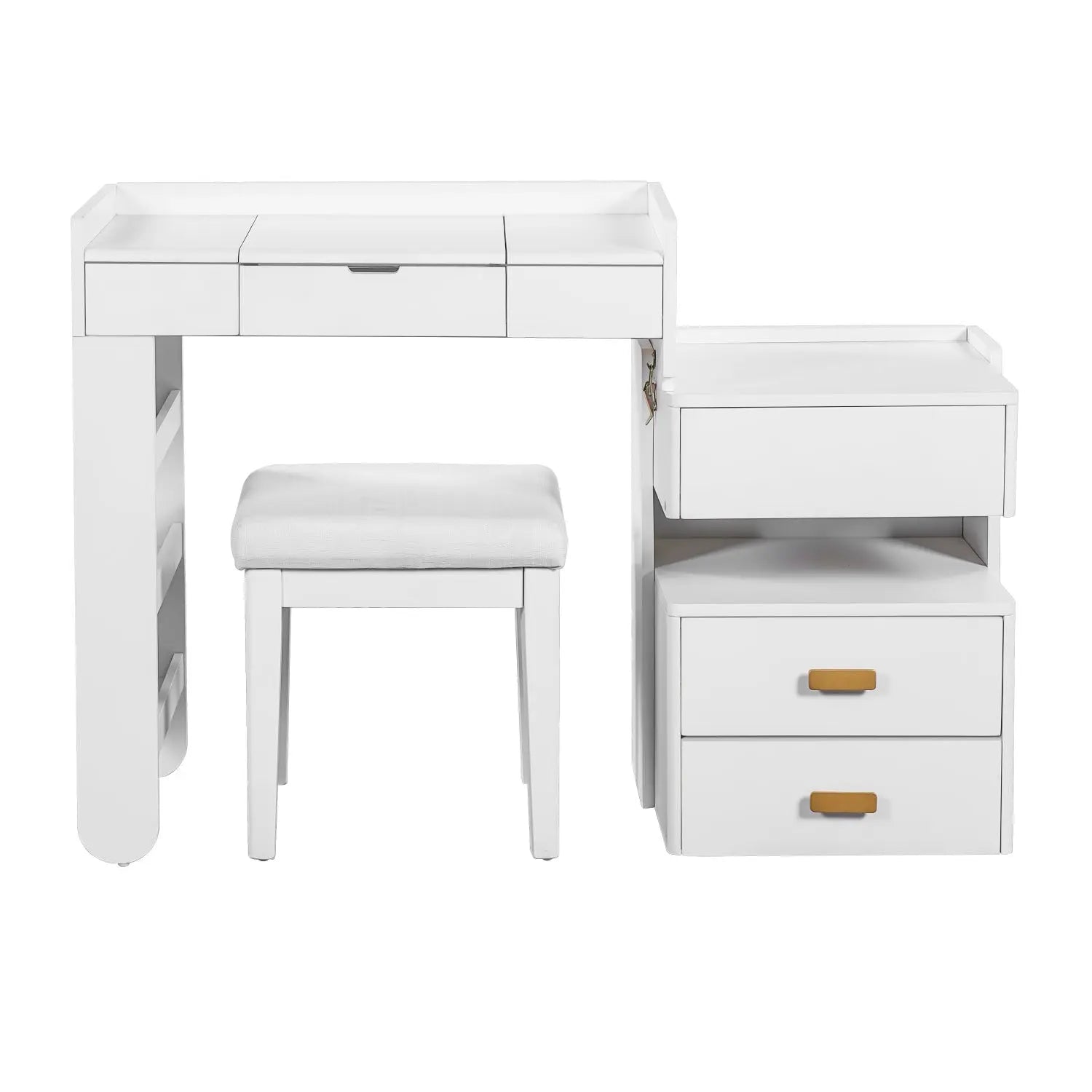 45" White Five Drawer Vanity Table - GreatEagleInc