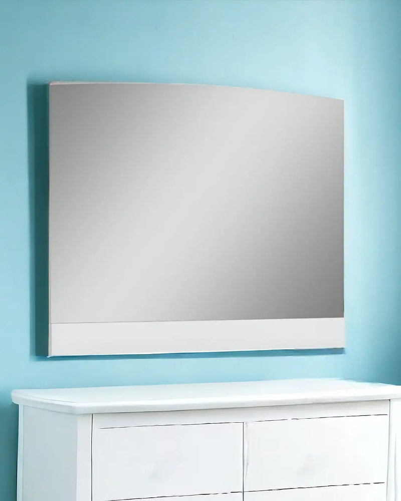 45" White Wood Framed Mounted Dresser Mirror Homeroots Bed & Bath