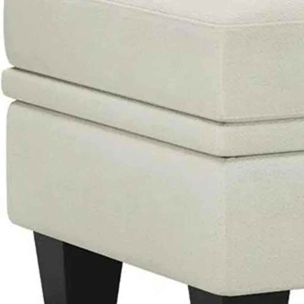46" Beige and Black Chenille Storage Ottoman Homeroots Living Room