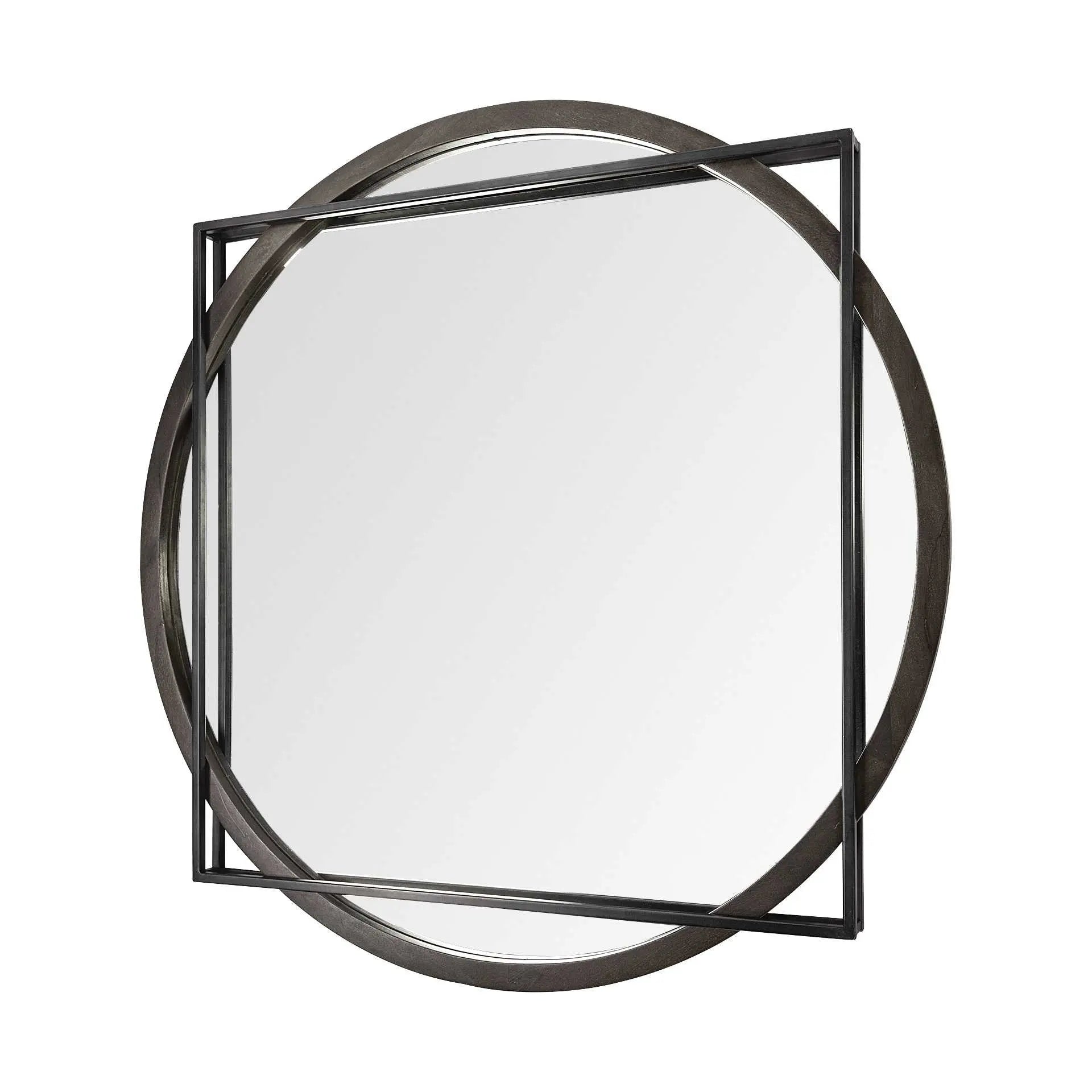 46" Black Abstract Metal Framed Accent Mirror Homeroots Bed & Bath
