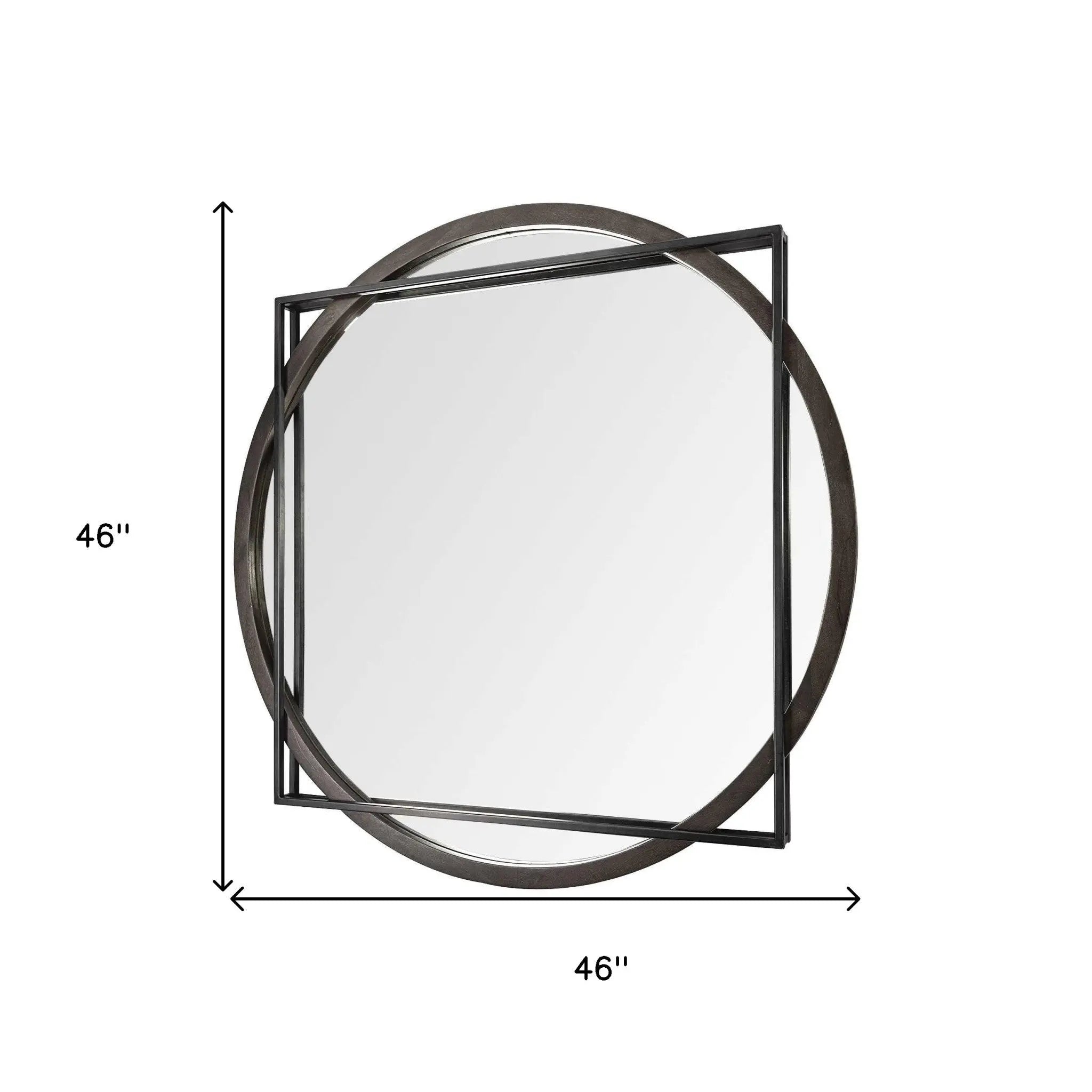 46" Black Abstract Metal Framed Accent Mirror Homeroots Bed & Bath