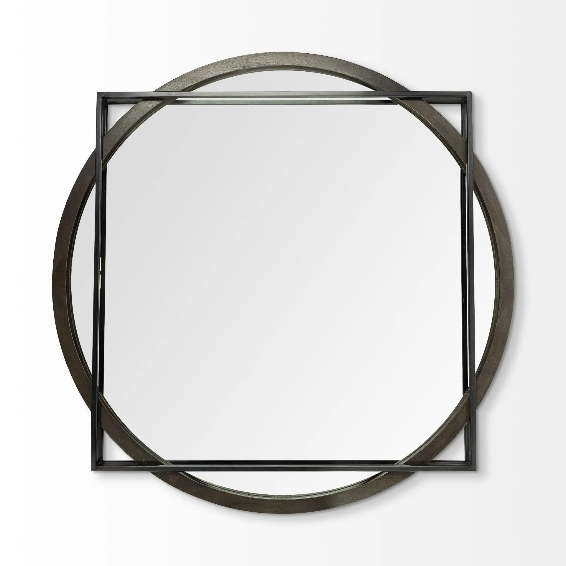 46" Black Abstract Metal Framed Accent Mirror Homeroots Bed & Bath