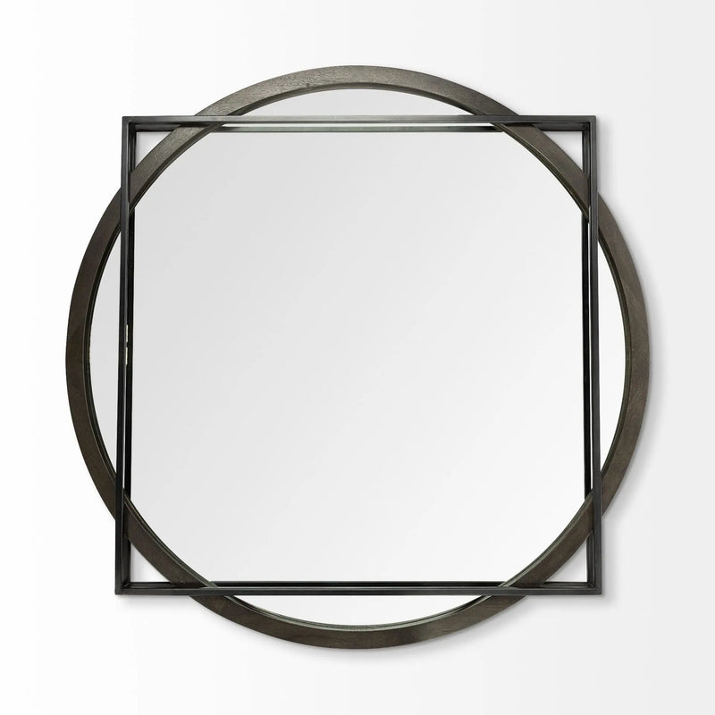 46" Black Abstract Metal Framed Accent Mirror Homeroots Bed & Bath