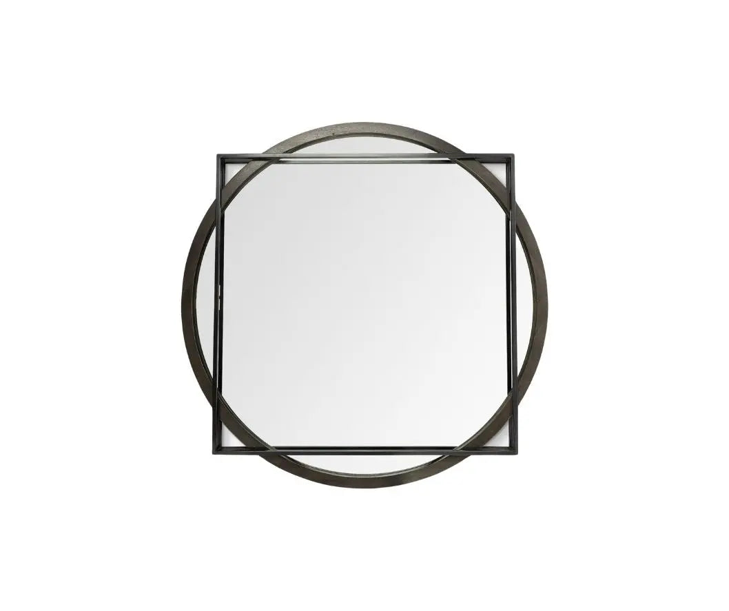 46" Black Abstract Metal Framed Accent Mirror Homeroots Bed & Bath