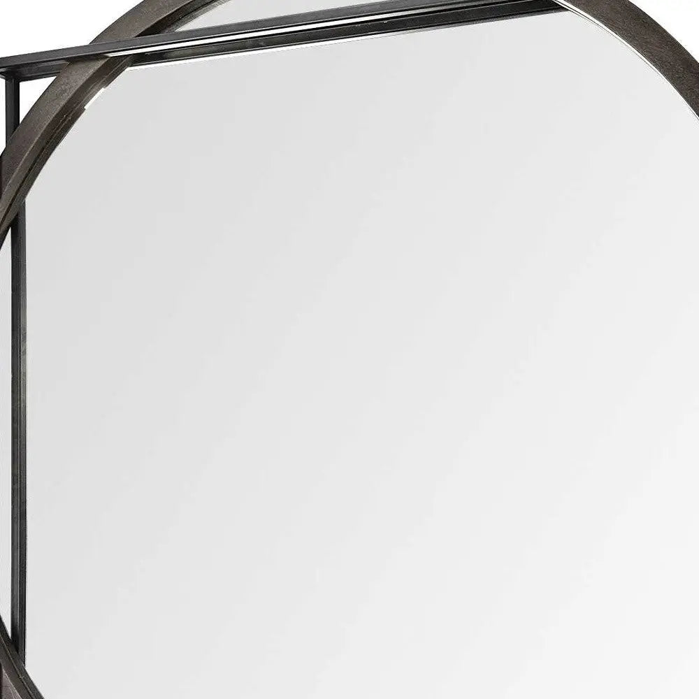 46" Black Abstract Metal Framed Accent Mirror Homeroots Bed & Bath