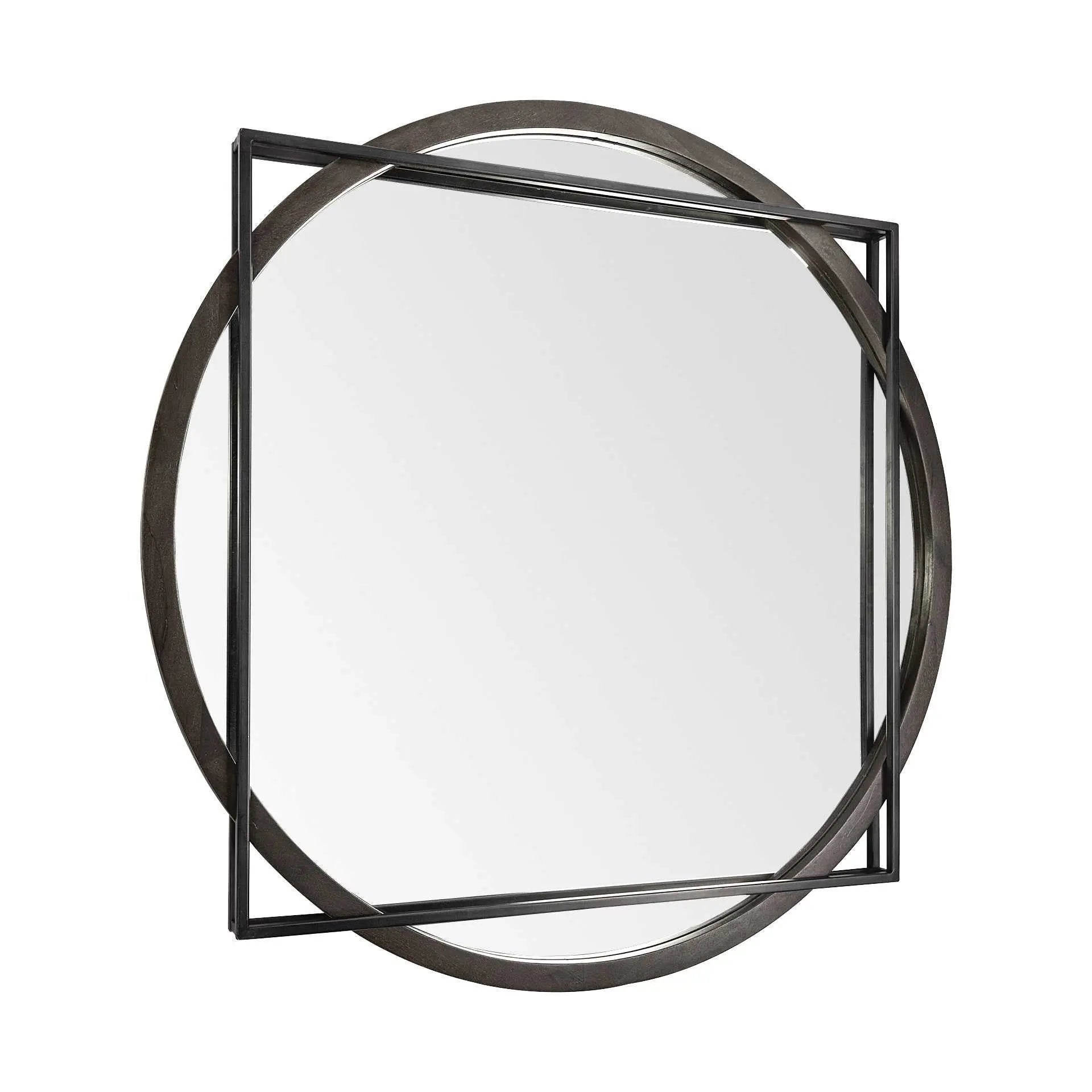 46" Black Abstract Metal Framed Accent Mirror Homeroots Bed & Bath