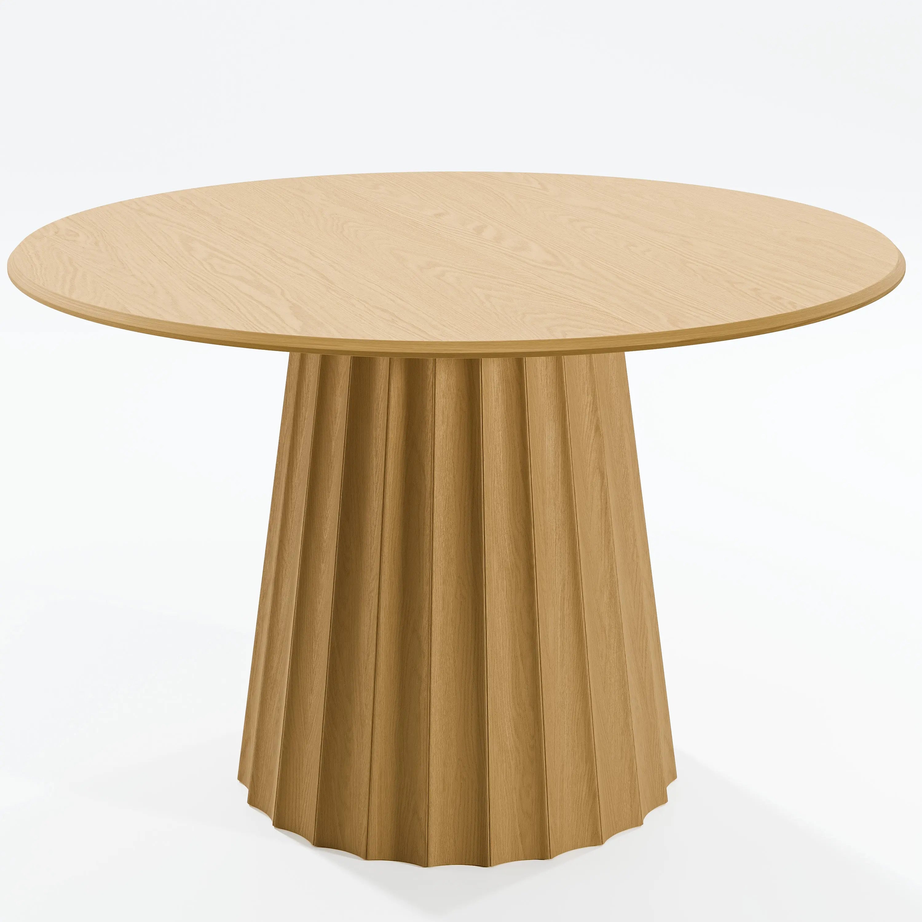 46" Natural Solid Wood Pedestal Base Round Top Dining Table Homeroots Kitchen & Dining