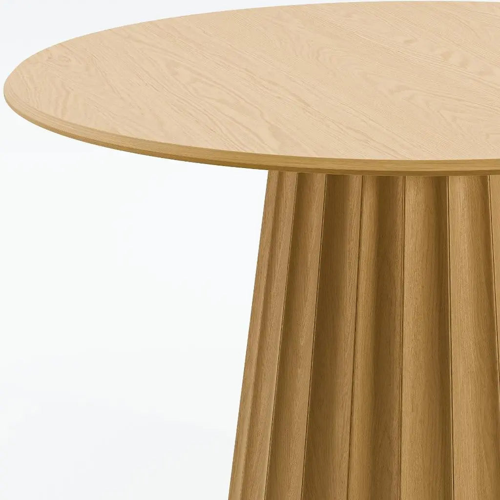 46" Natural Solid Wood Pedestal Base Round Top Dining Table Homeroots Kitchen & Dining