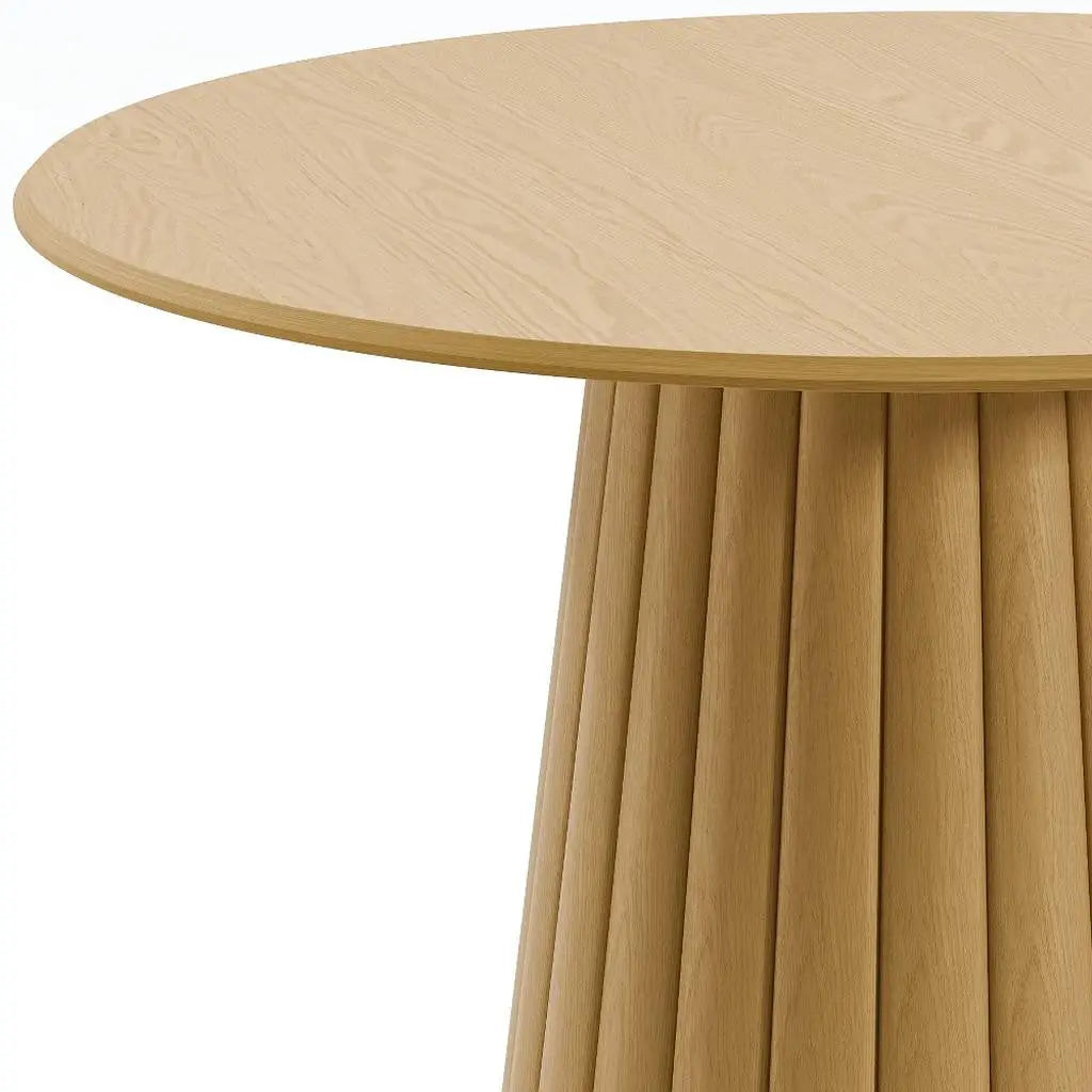 46" Natural Solid Wood Pedestal Base Round Top Dining Table Homeroots Kitchen & Dining