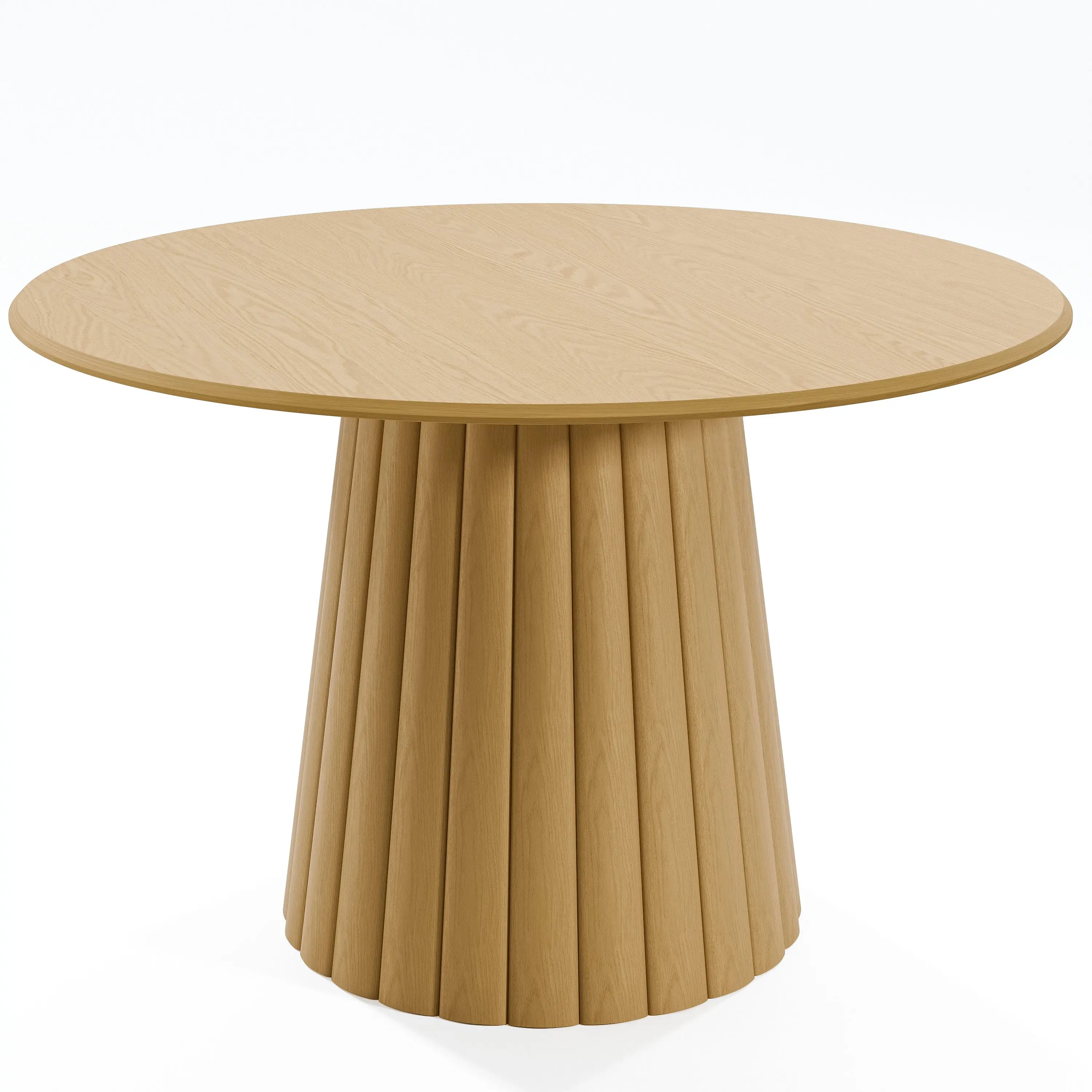 46" Natural Solid Wood Pedestal Base Round Top Dining Table Homeroots Kitchen & Dining