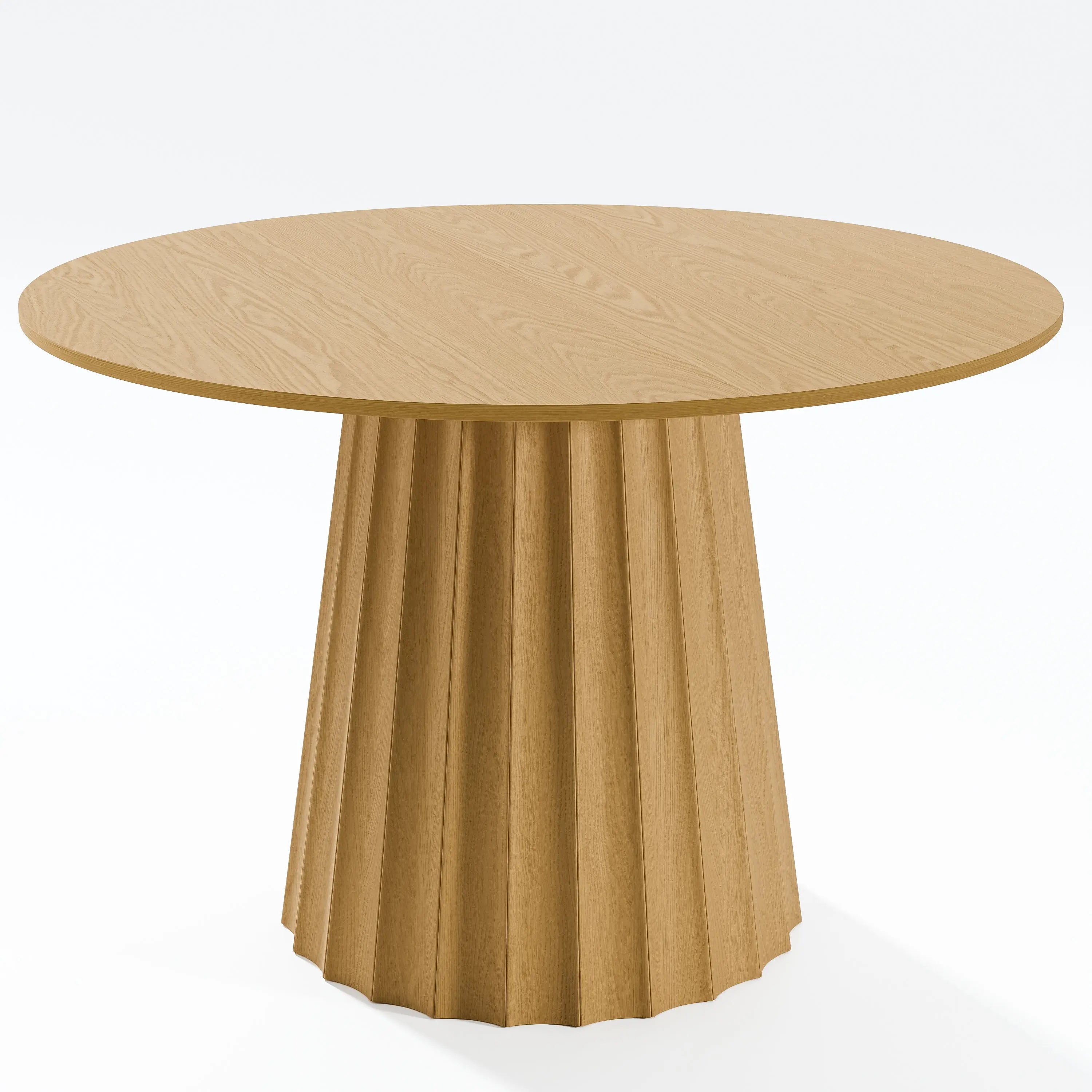 46" Natural Solid Wood Pedestal Base Round Top Dining Table Homeroots Kitchen & Dining
