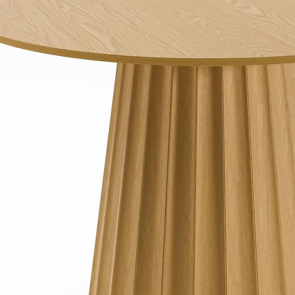 46" Natural Solid Wood Pedestal Base Round Top Dining Table Homeroots Kitchen & Dining