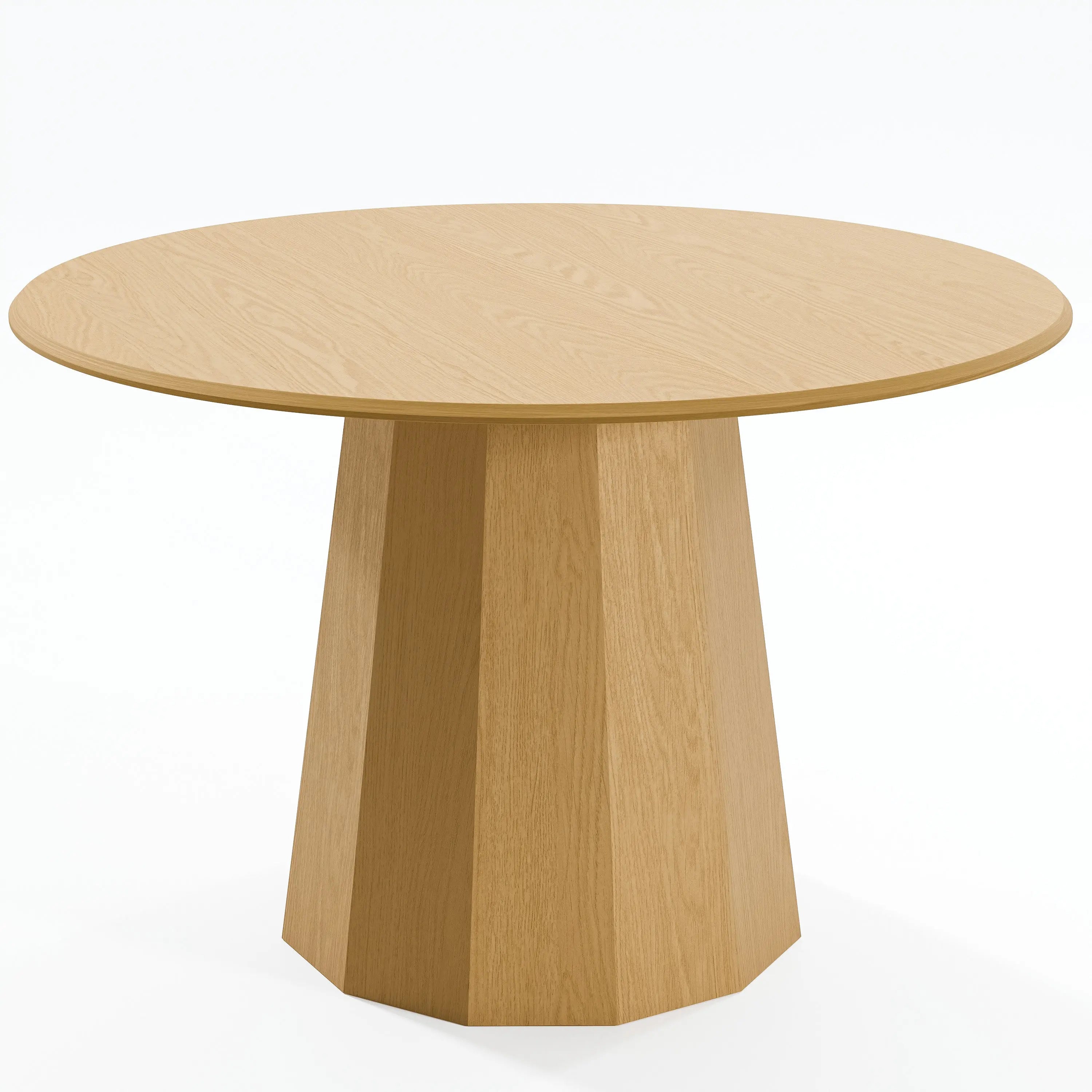 46" Oak Wood Pedestal Base Round Top Dining Table Homeroots Kitchen & Dining