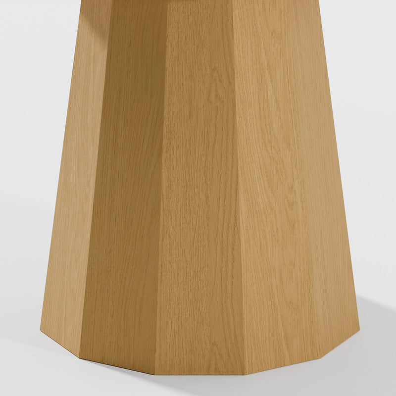 46" Oak Wood Pedestal Base Straight Edge Round Top Dining Table Homeroots Kitchen & Dining