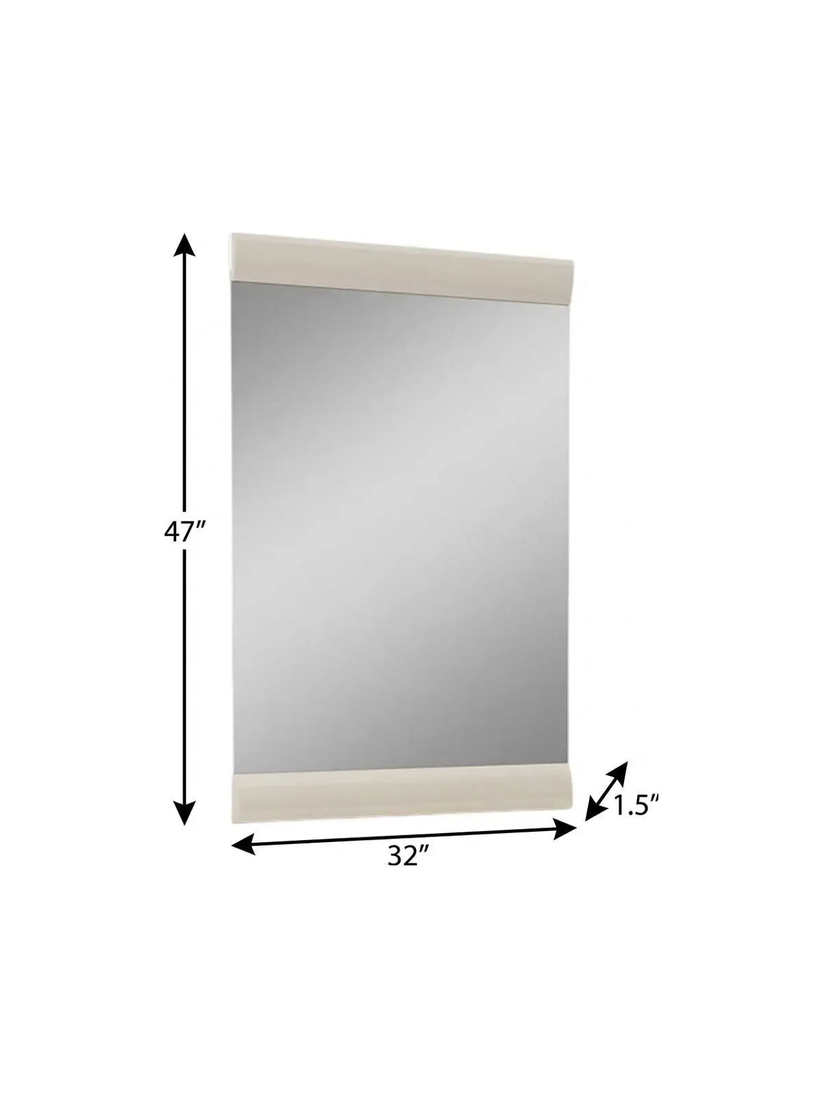 47" Beige Wood Dresser Mount Framed Mirror Homeroots Bed & Bath