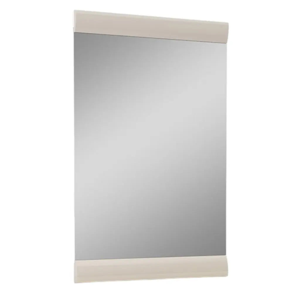47" Beige Wood Dresser Mount Framed Mirror Homeroots Bed & Bath