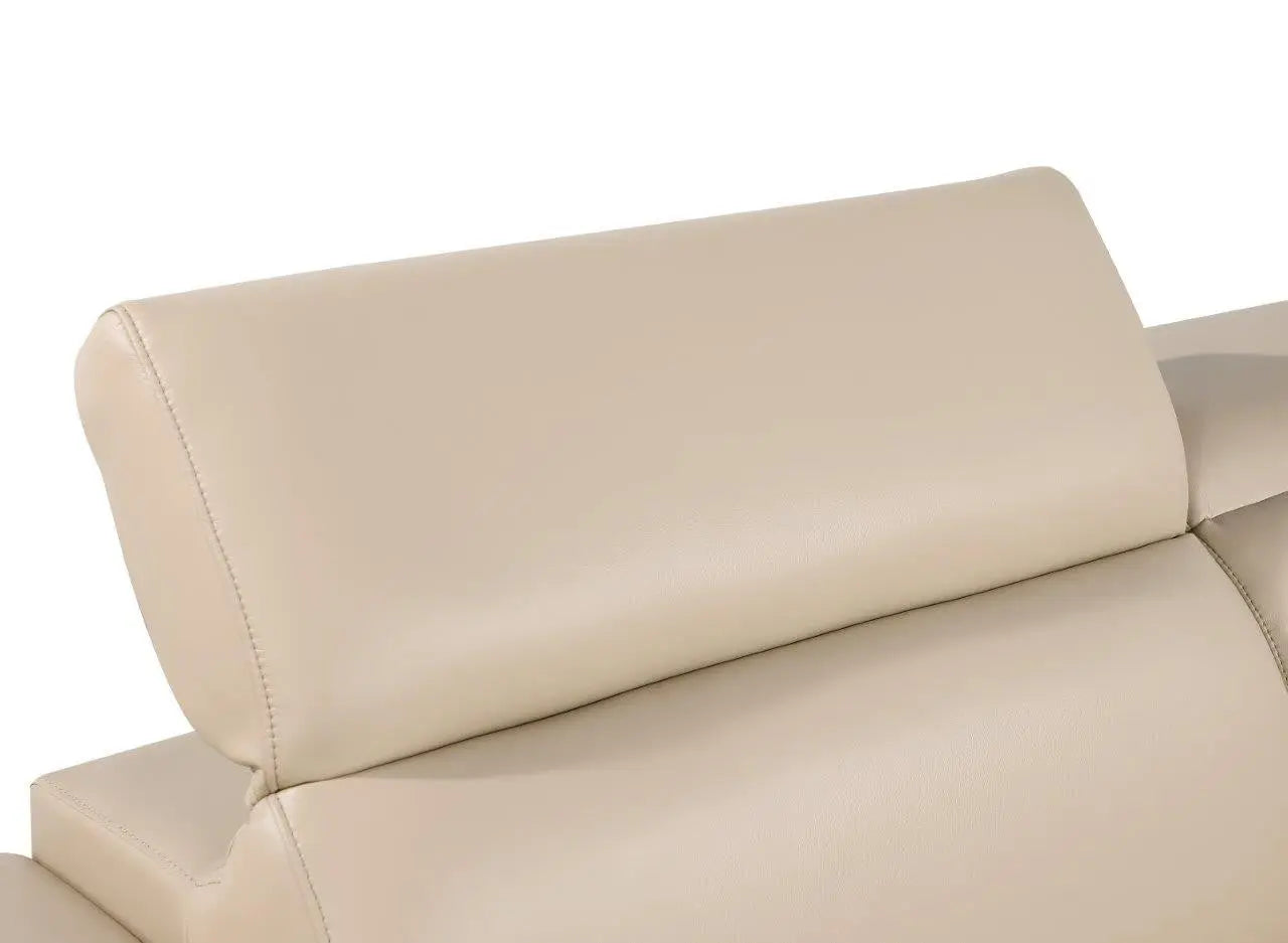47" Beige and Silver Genuine Leather Club Chair Homeroots Living Room