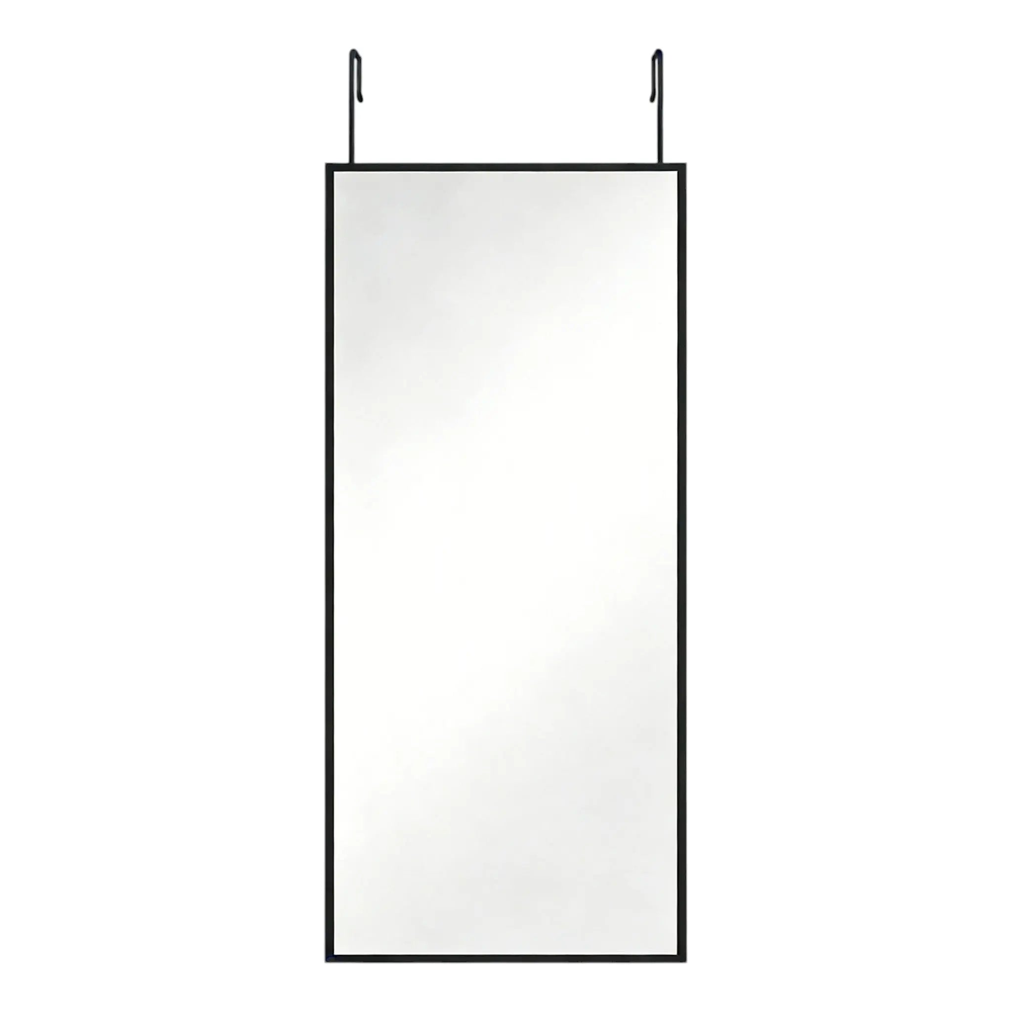 47" Black Aluminum Over the Door Framed Accent Mirror Homeroots Bed & Bath