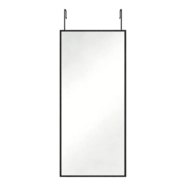 47" Black Aluminum Over the Door Framed Accent Mirror Homeroots Bed & Bath