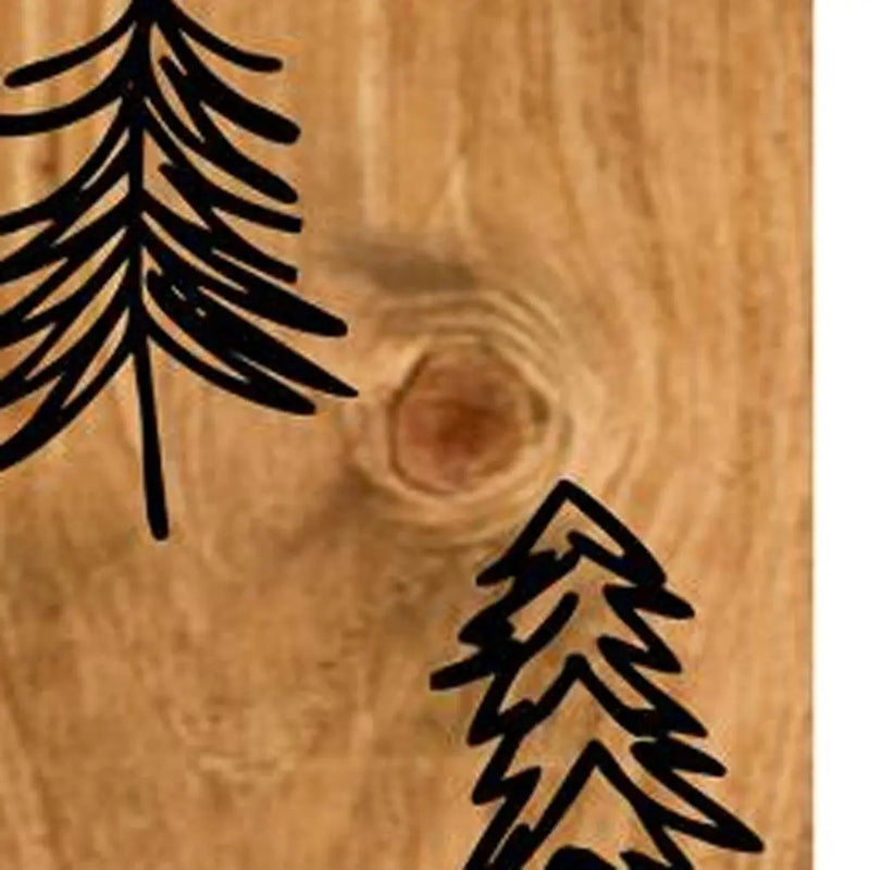 47" Black And Natural Solid Wood Christmas Christmas Trees Porch Sign Homeroots Outdoor