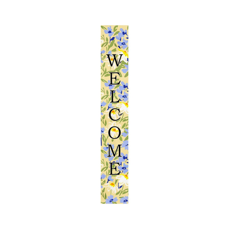 47" Black Blue Cream And Green Solid Wood Daisies Welcome Porch Sign Homeroots Outdoor