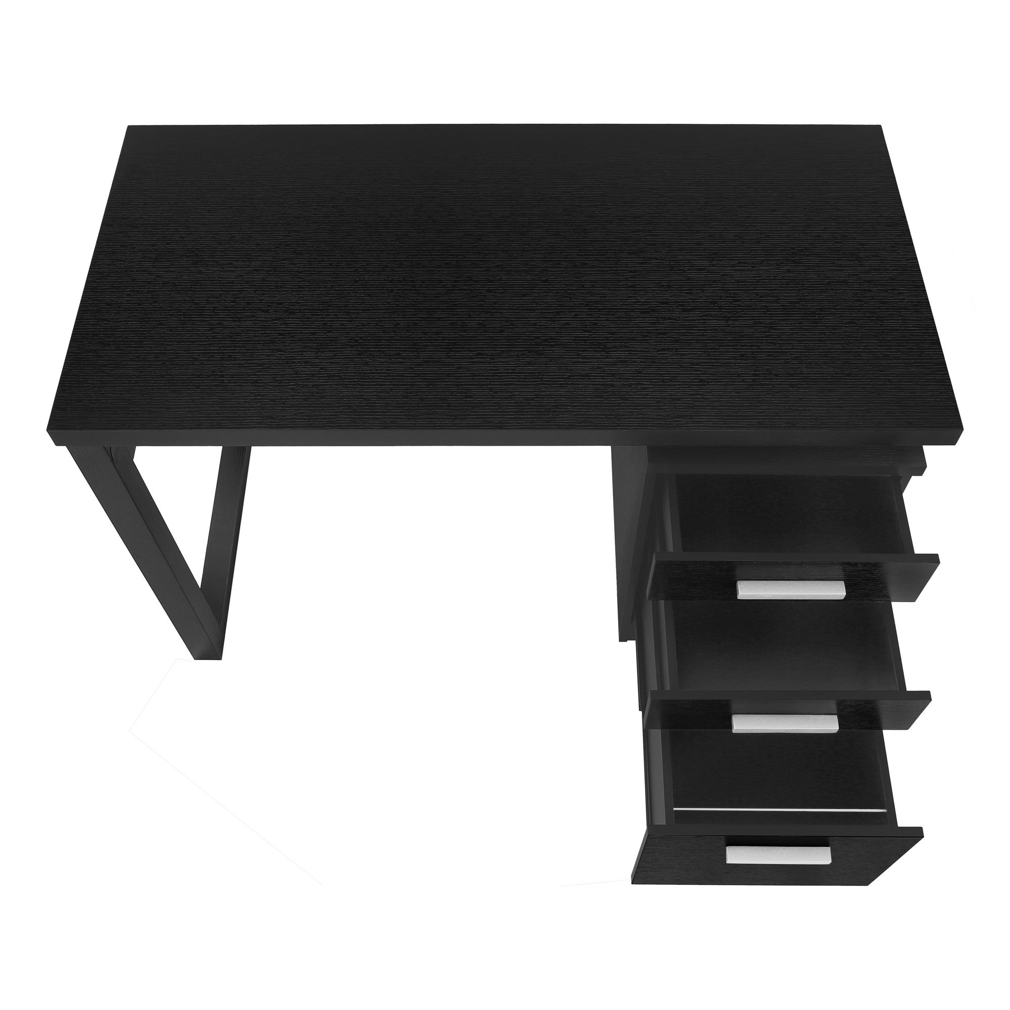 47" Black Computer Desk With Three Drawers Homeroots Office