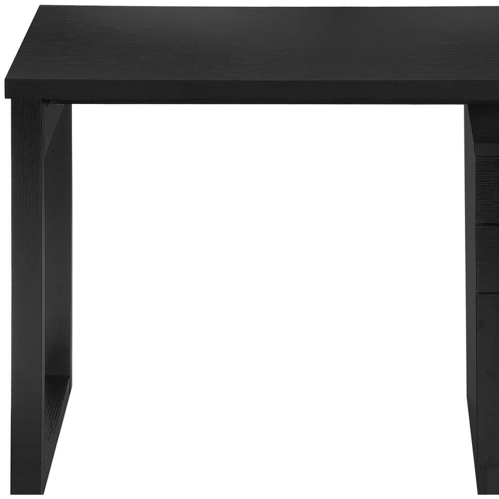 47" Black Computer Desk With Three Drawers Homeroots Office