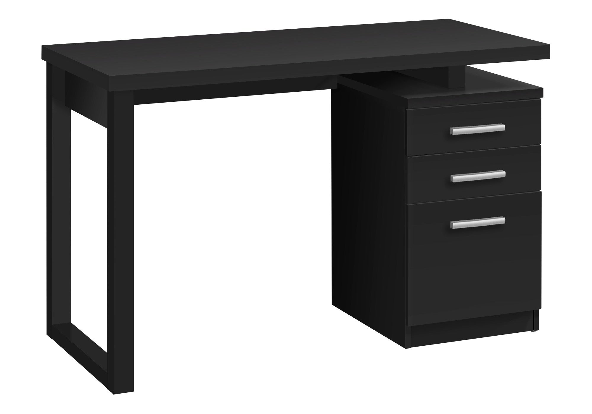 47" Black Computer Desk With Three Drawers Homeroots Office