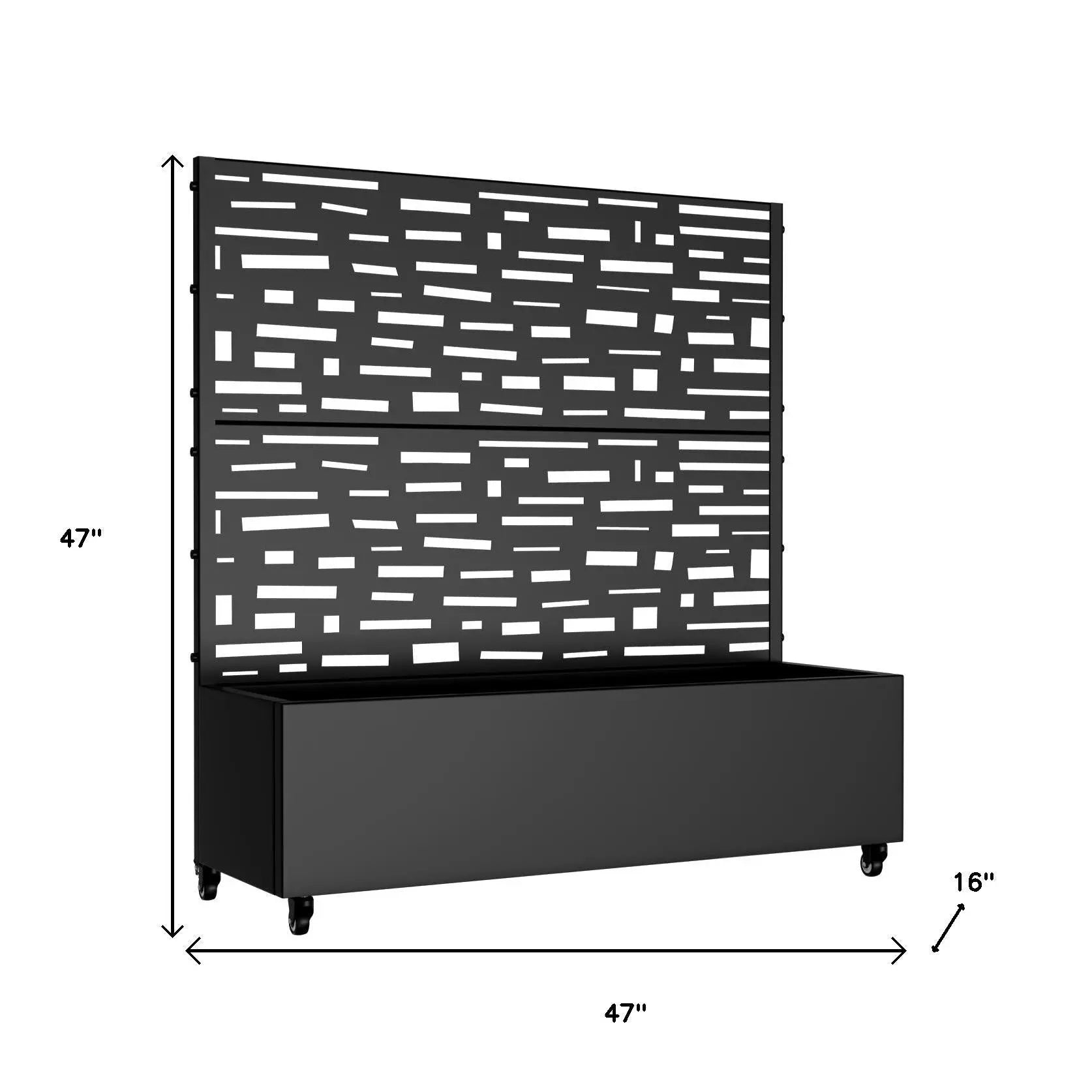 47" Black Metal Indoor Outdoor Rectangular Planter Box Homeroots Outdoor