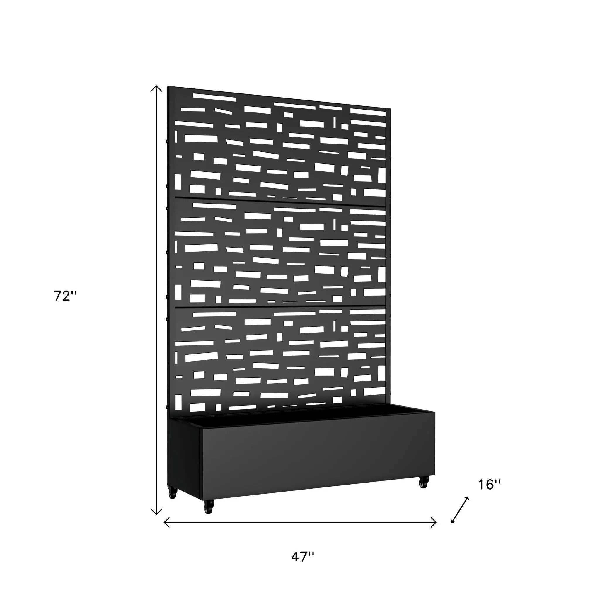 47" Black Metal Indoor Outdoor Rectangular Planter Box Homeroots Outdoor
