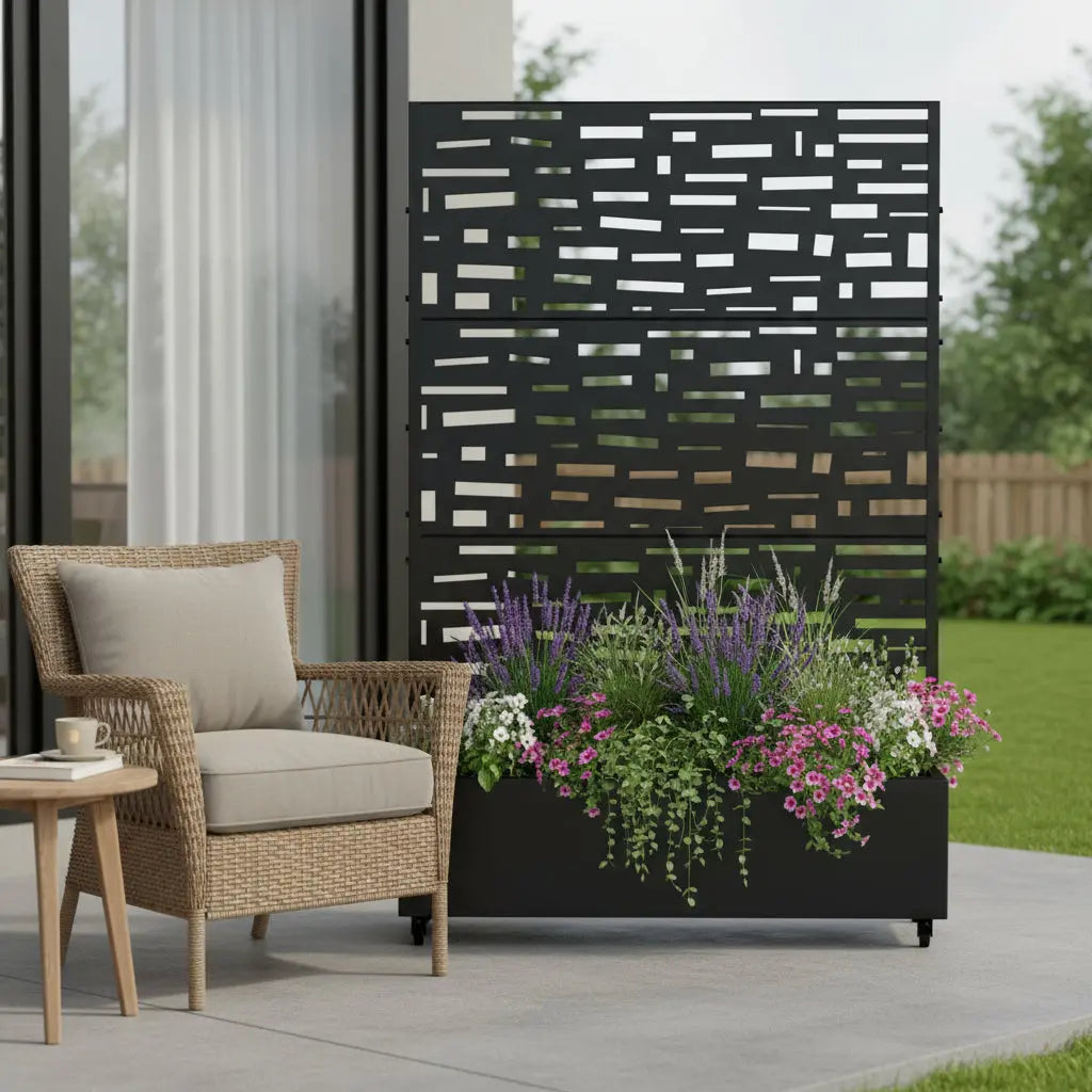 47" Black Metal Indoor Outdoor Rectangular Planter Box Homeroots Outdoor