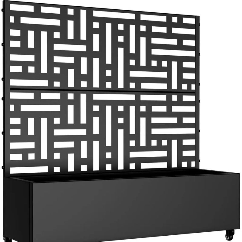 47" Black Metal Indoor Outdoor Rectangular Planter Box Homeroots Outdoor