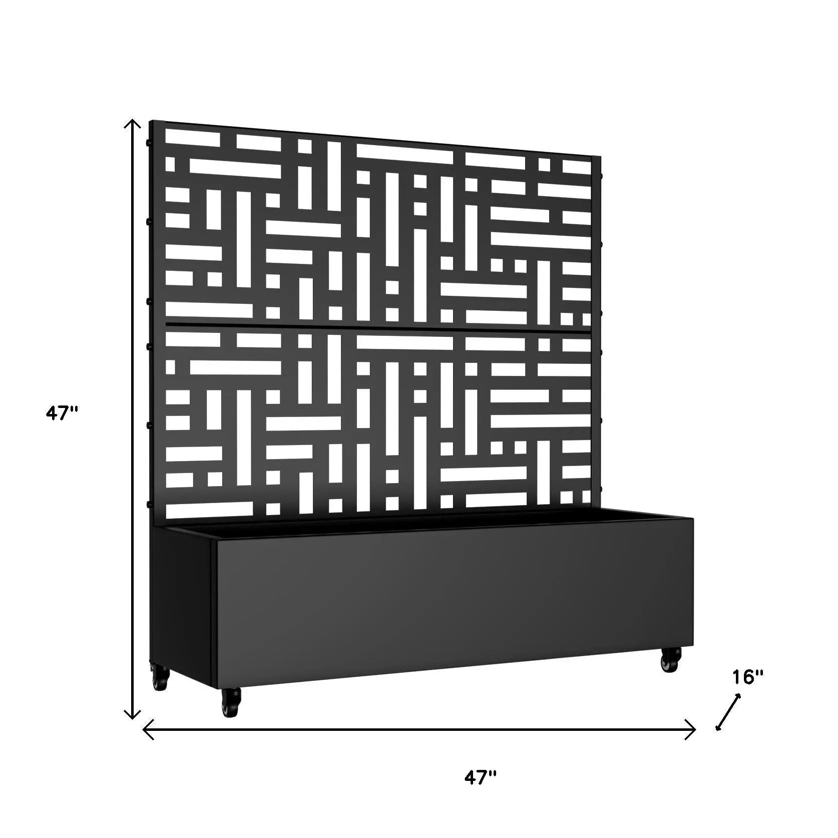 47" Black Metal Indoor Outdoor Rectangular Planter Box Homeroots Outdoor