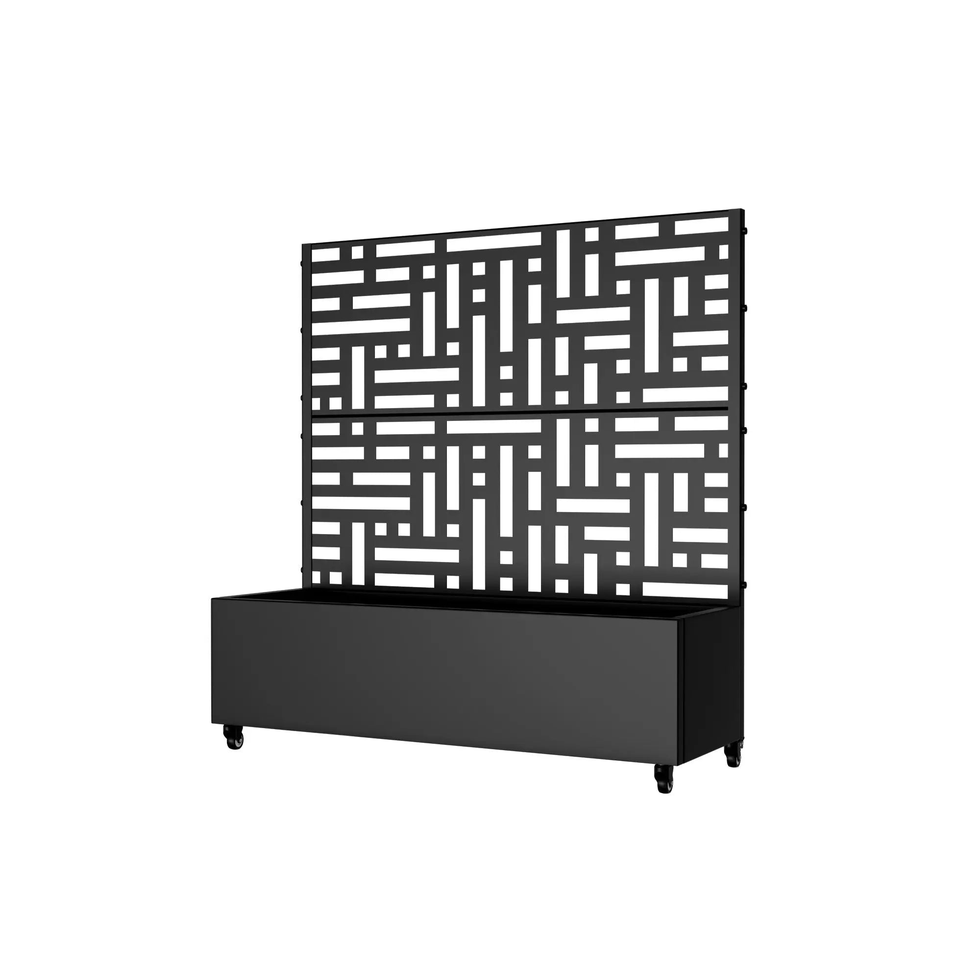47" Black Metal Indoor Outdoor Rectangular Planter Box Homeroots Outdoor