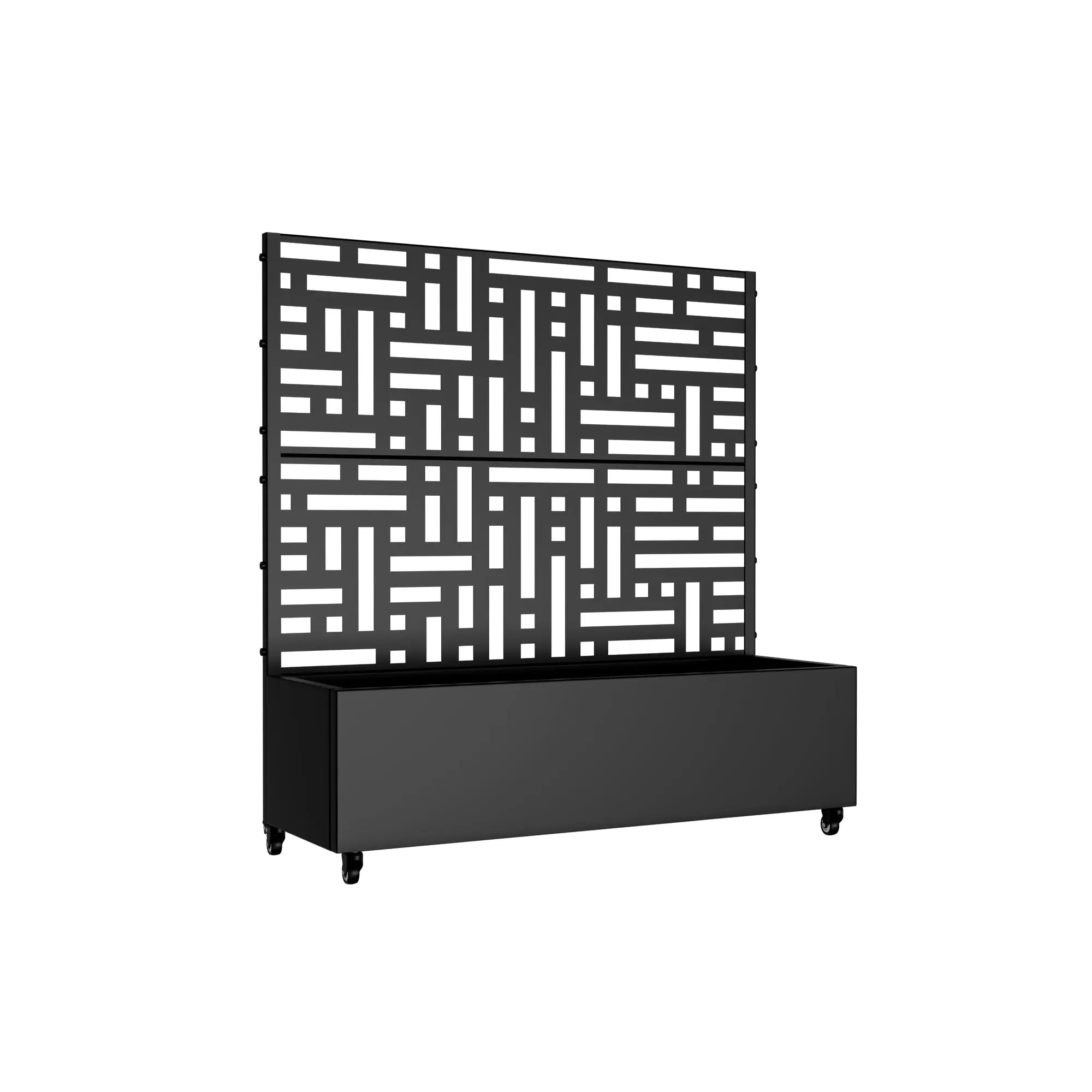 47" Black Metal Indoor Outdoor Rectangular Planter Box Homeroots Outdoor