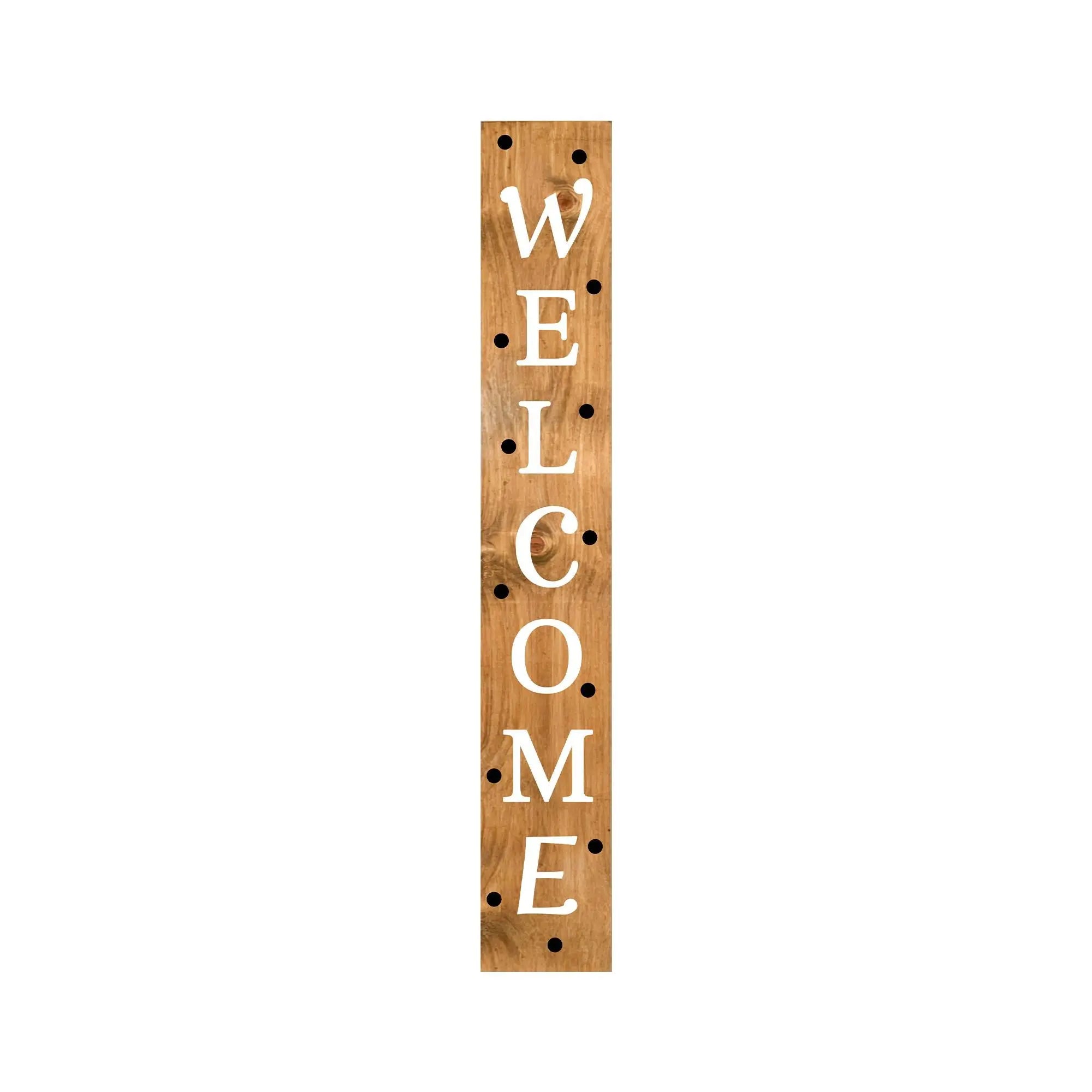 47" Black Natural And White Solid Wood Welcome Porch Sign Homeroots Outdoor