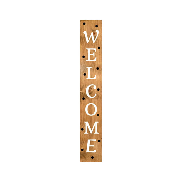 47" Black Natural And White Solid Wood Welcome Porch Sign Homeroots Outdoor