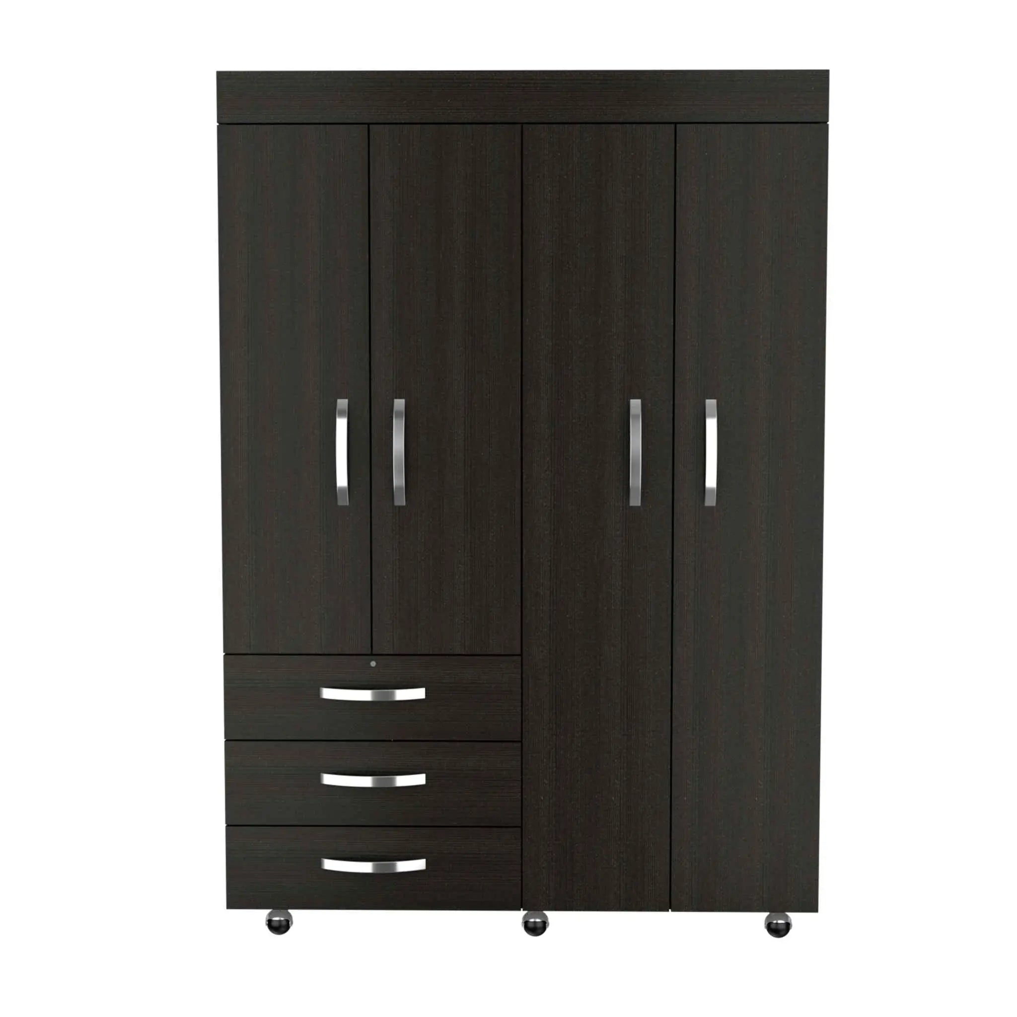 47" Black Three Drawer Combo Dresser Homeroots Bed & Bath