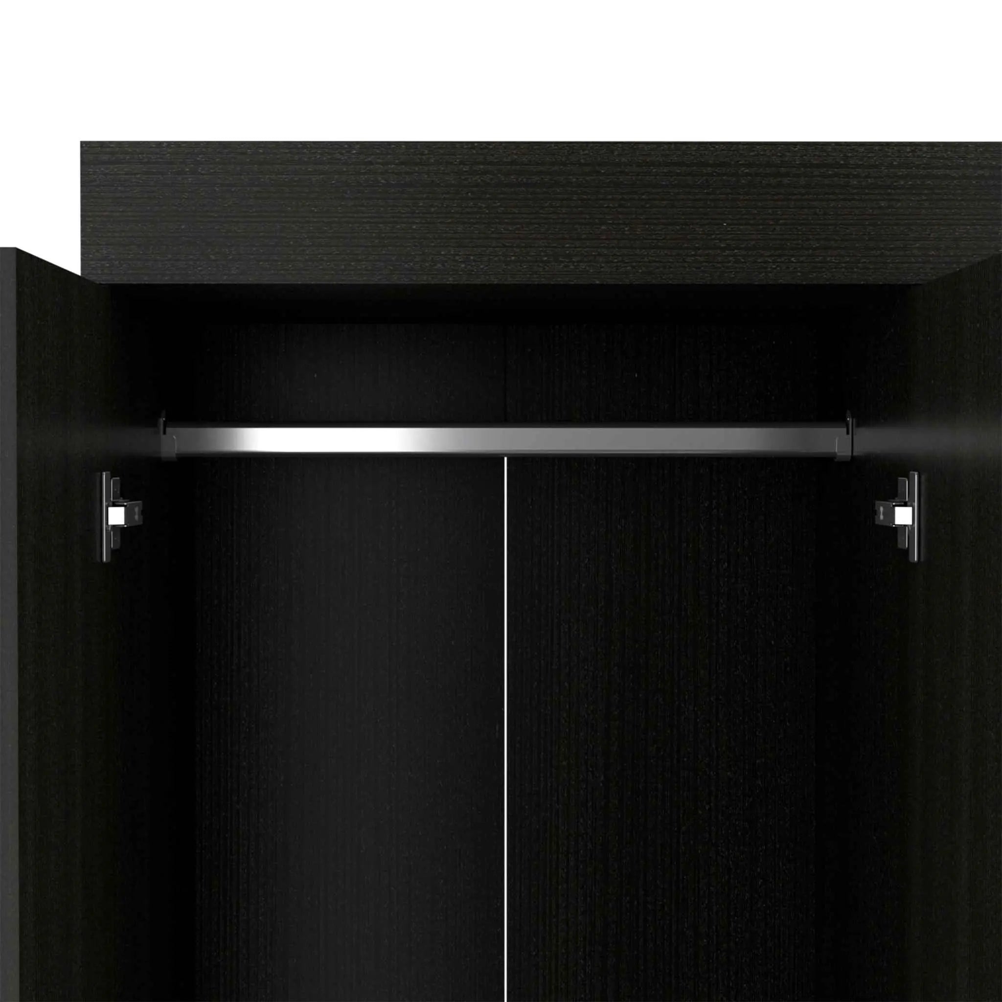47" Black Three Drawer Combo Dresser Homeroots Bed & Bath