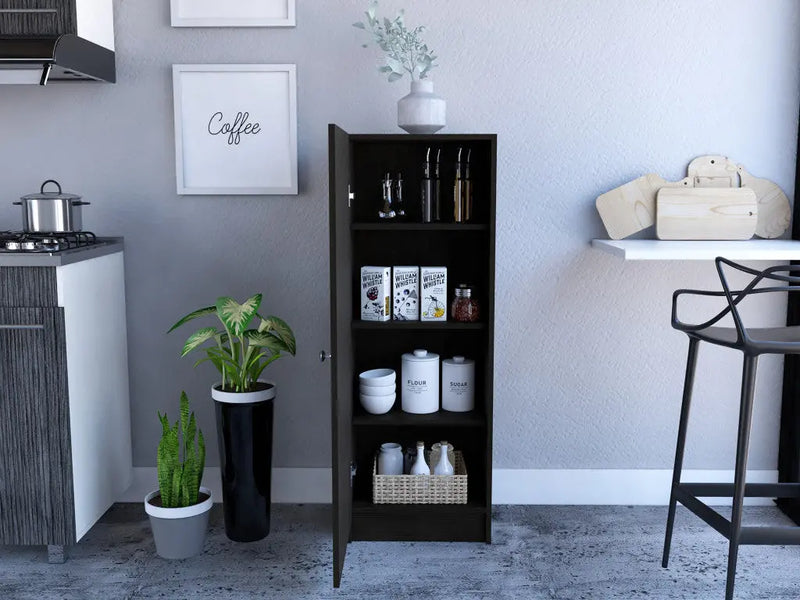 47" Black Wood Pantry Or Storage Closet - GreatEagleInc