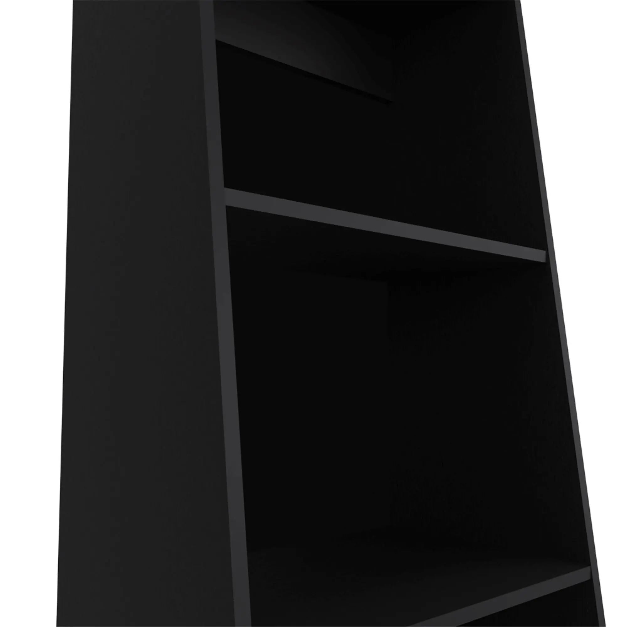 47" Black Wood Three Tier Bookcase Homeroots Office
