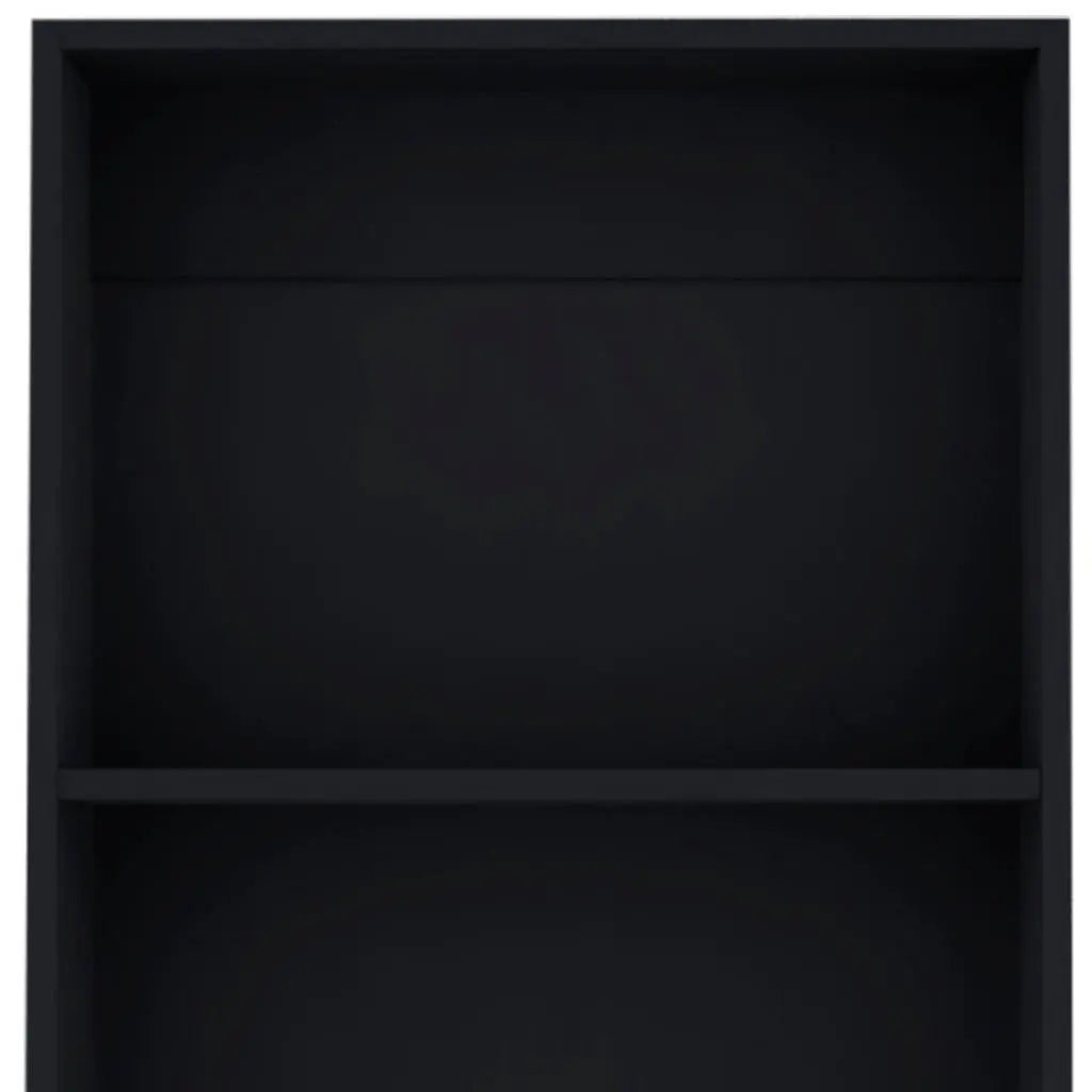 47" Black Wood Three Tier Bookcase Homeroots Office
