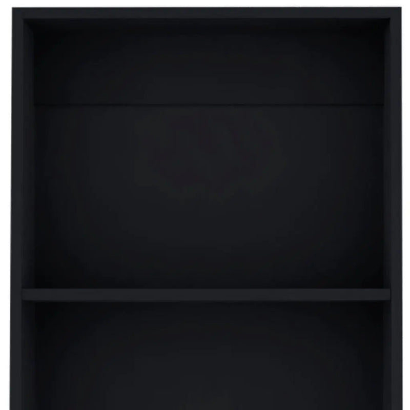 47" Black Wood Three Tier Bookcase Homeroots Office