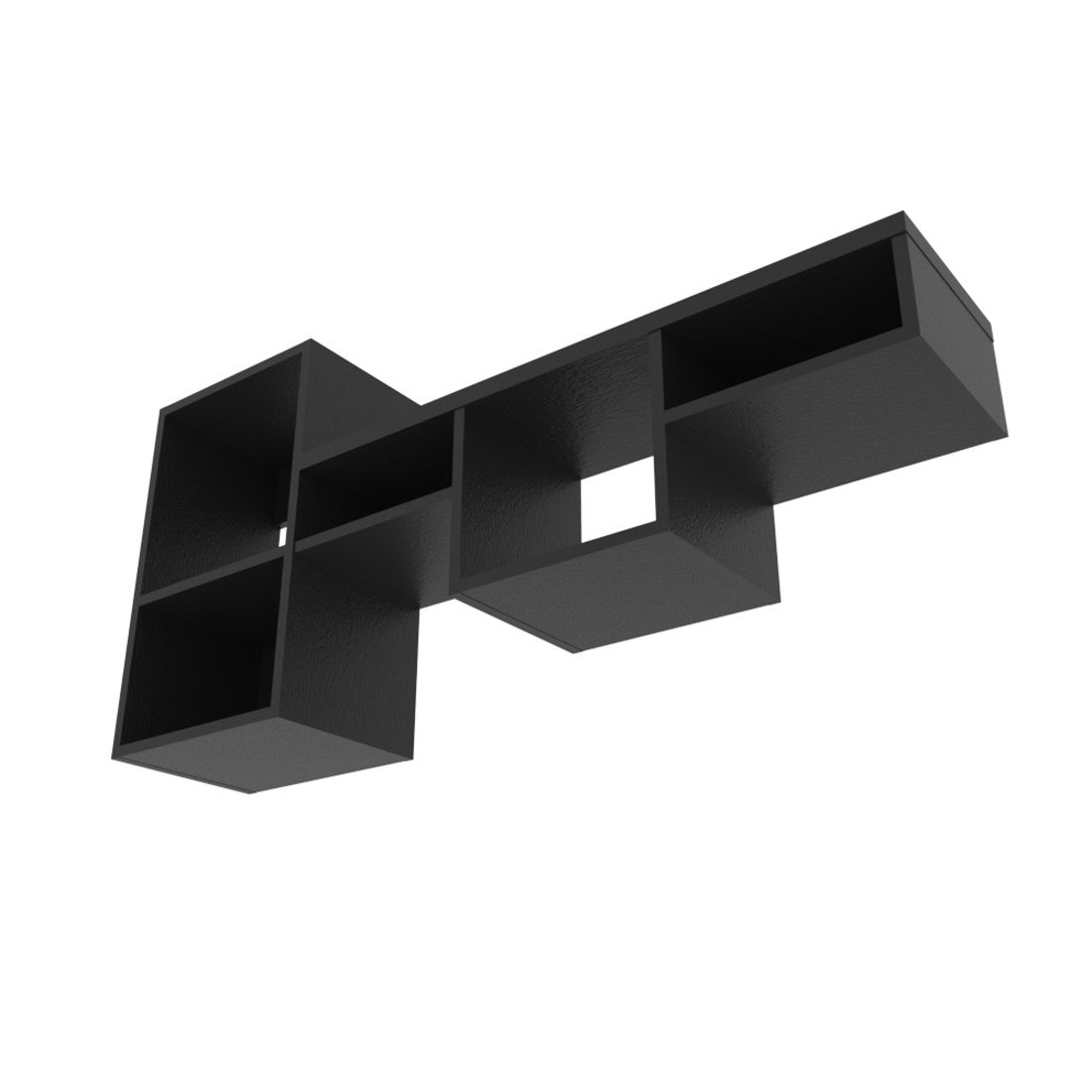 47" Black Wood Wall Mounted Cubby Shelf - GreatEagleInc