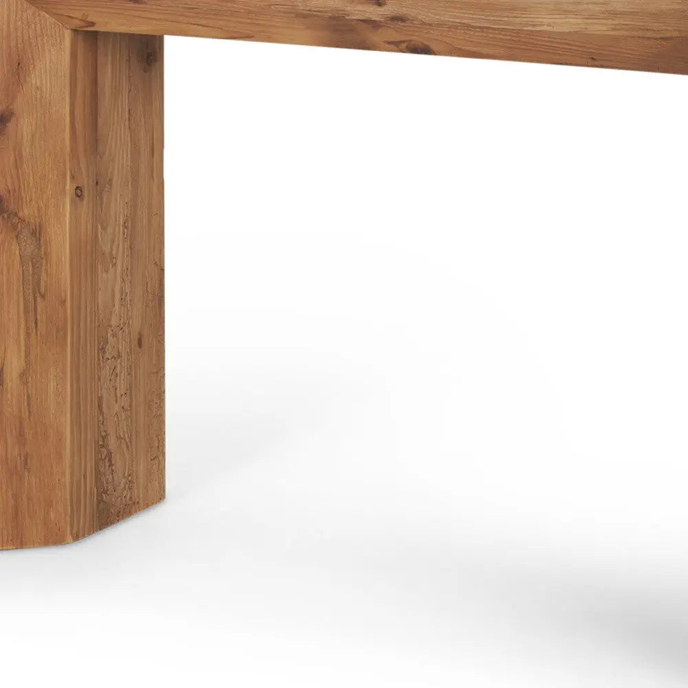 47" Black and Brown Solid Wood Pedestal Console Table Homeroots Living Room